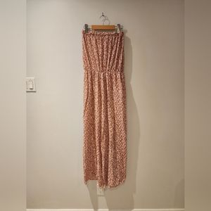 Strapless wide leg romper